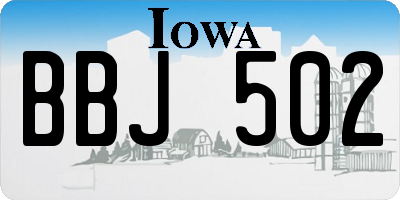 IA license plate BBJ502