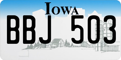 IA license plate BBJ503