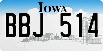 IA license plate BBJ514