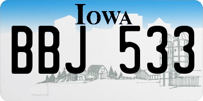 IA license plate BBJ533