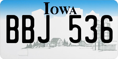 IA license plate BBJ536