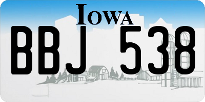 IA license plate BBJ538