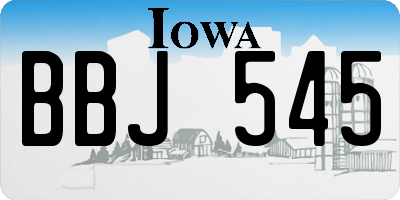 IA license plate BBJ545