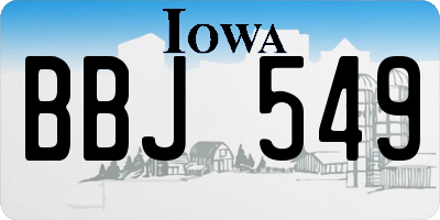 IA license plate BBJ549