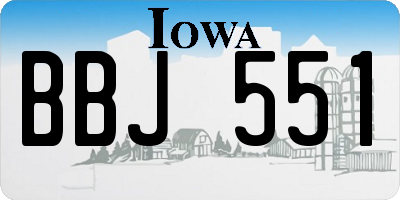 IA license plate BBJ551