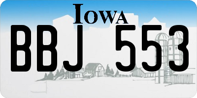 IA license plate BBJ553