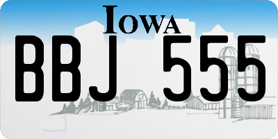 IA license plate BBJ555