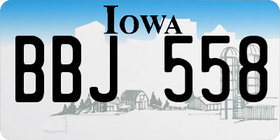 IA license plate BBJ558