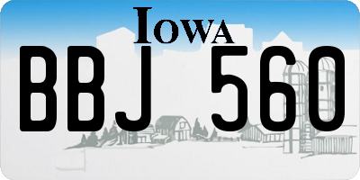 IA license plate BBJ560