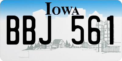 IA license plate BBJ561