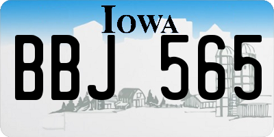 IA license plate BBJ565