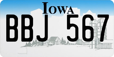 IA license plate BBJ567