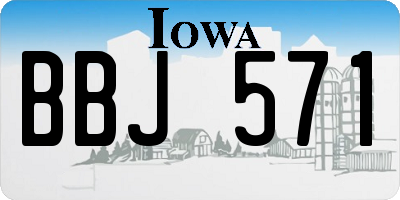 IA license plate BBJ571