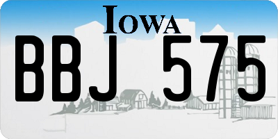 IA license plate BBJ575