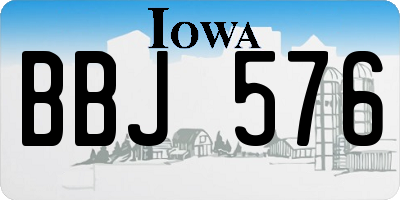 IA license plate BBJ576