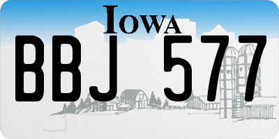 IA license plate BBJ577