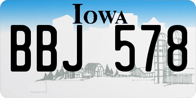 IA license plate BBJ578