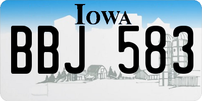IA license plate BBJ583