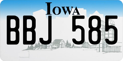 IA license plate BBJ585