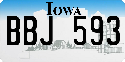 IA license plate BBJ593