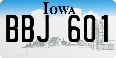 IA license plate BBJ601