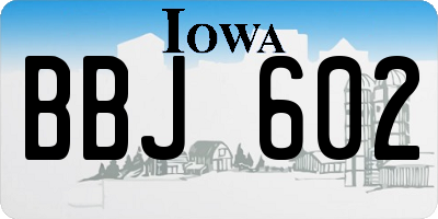 IA license plate BBJ602