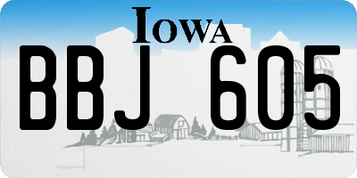 IA license plate BBJ605