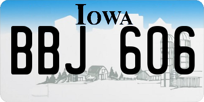 IA license plate BBJ606