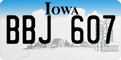 IA license plate BBJ607