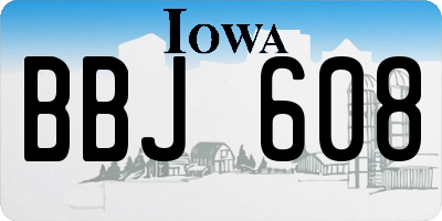 IA license plate BBJ608