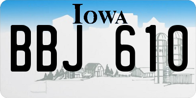 IA license plate BBJ610