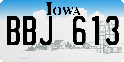 IA license plate BBJ613