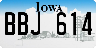 IA license plate BBJ614