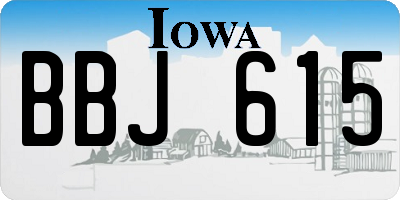 IA license plate BBJ615