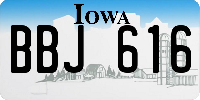 IA license plate BBJ616