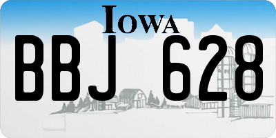 IA license plate BBJ628