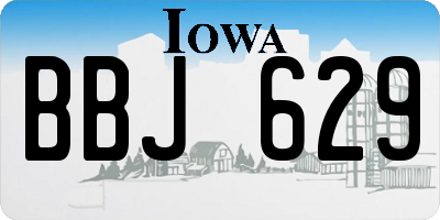 IA license plate BBJ629