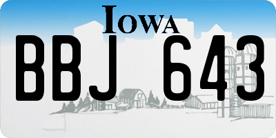 IA license plate BBJ643