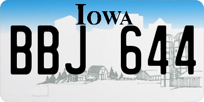 IA license plate BBJ644