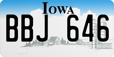 IA license plate BBJ646