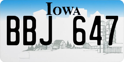 IA license plate BBJ647