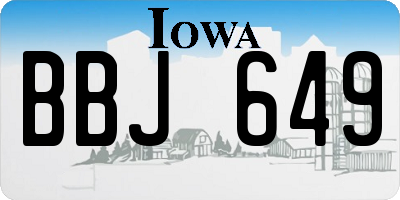 IA license plate BBJ649
