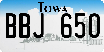IA license plate BBJ650