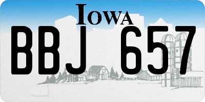 IA license plate BBJ657