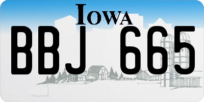 IA license plate BBJ665
