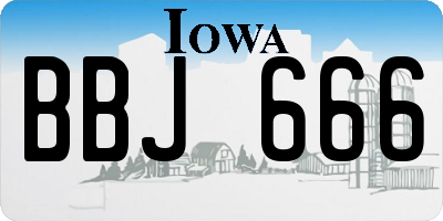 IA license plate BBJ666