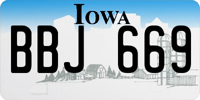 IA license plate BBJ669