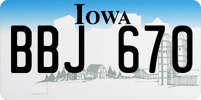 IA license plate BBJ670