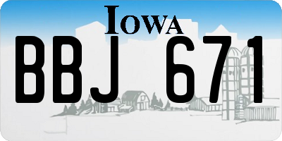 IA license plate BBJ671