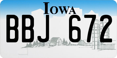 IA license plate BBJ672